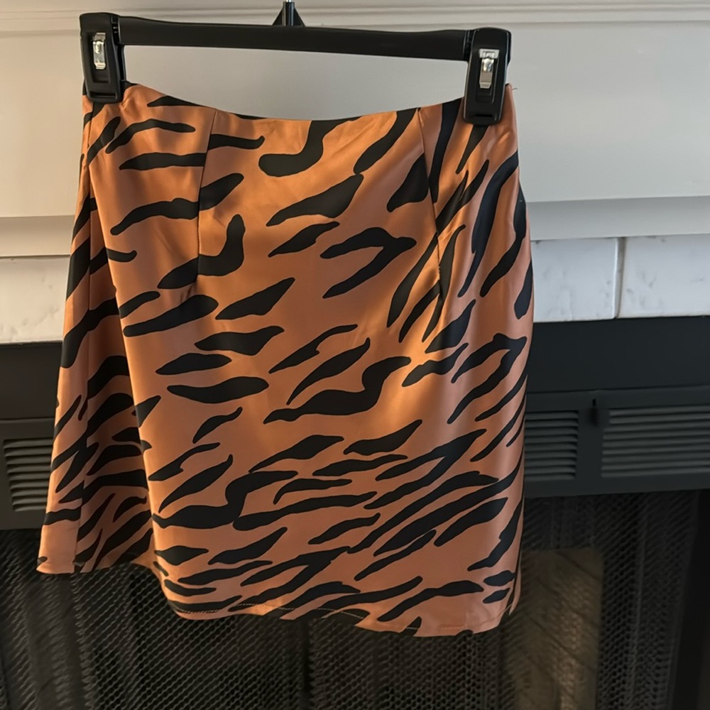 Princess Polly Satin Tiger stripe Mini Skirt